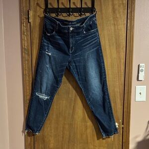 American Eagle Outfitters Dark Blue Ankle Jeans